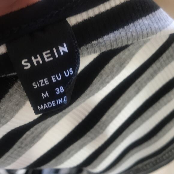 SHEIN Black Gray Cropped Tank Top Women's Size Medium - Picture 6 of 6